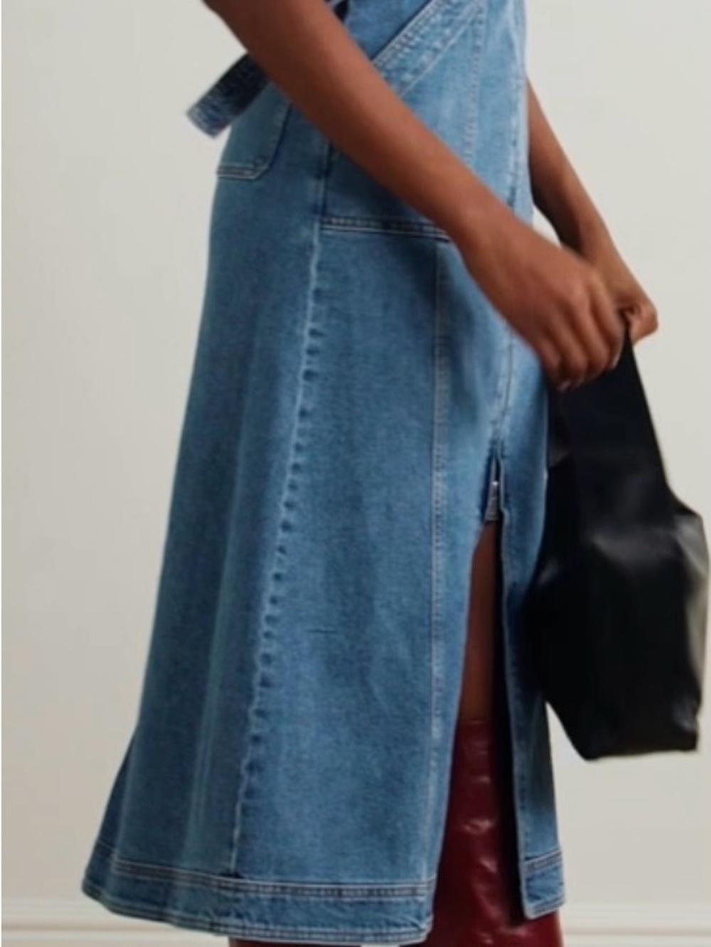 Denim Zip-Front Women’s Jeans Overall Dress in Blue. - Picture 4 of 7